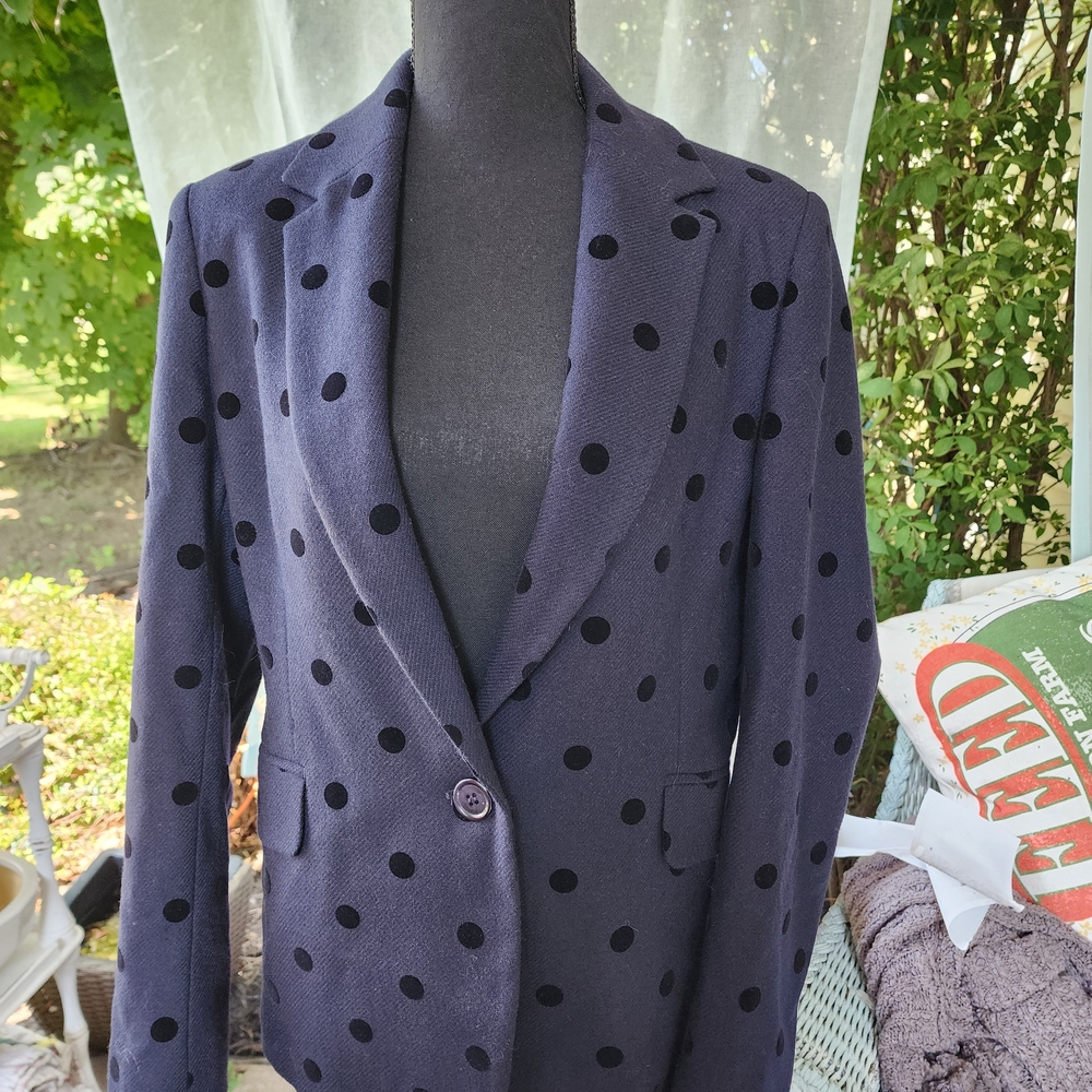Helene London Navy Polka Dot Women's Blazer